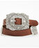 Image #2 - Shyanne Women's Sloane Concho Leather Belt , Brown, hi-res