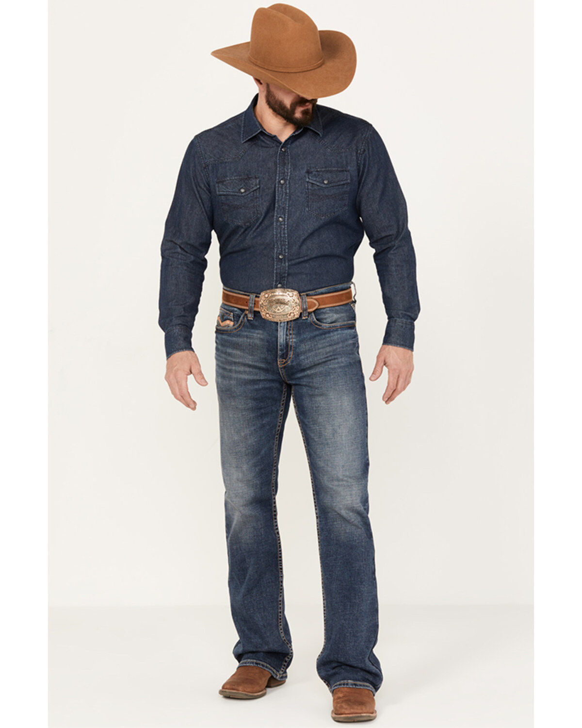 Image #1 - Cody James Men's Stonewall Wash Wyatt Slim Bootcut Stretch Denim Jeans, Dark Medium Wash, hi-res