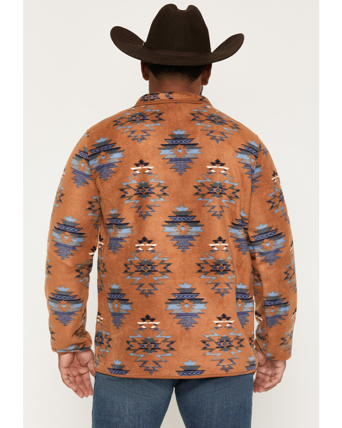 Image #4 - Cody James Men's Saddleback Southwestern Print Polar Fleece 1/4 Snap Pullover, Camel, hi-res