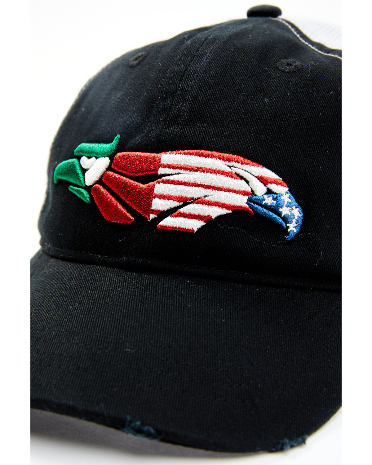 Image #2 - RANK 45&reg; Women's Mexico & US Flag Bird Embroidered Mesh-Back Ball Cap, Black, hi-res