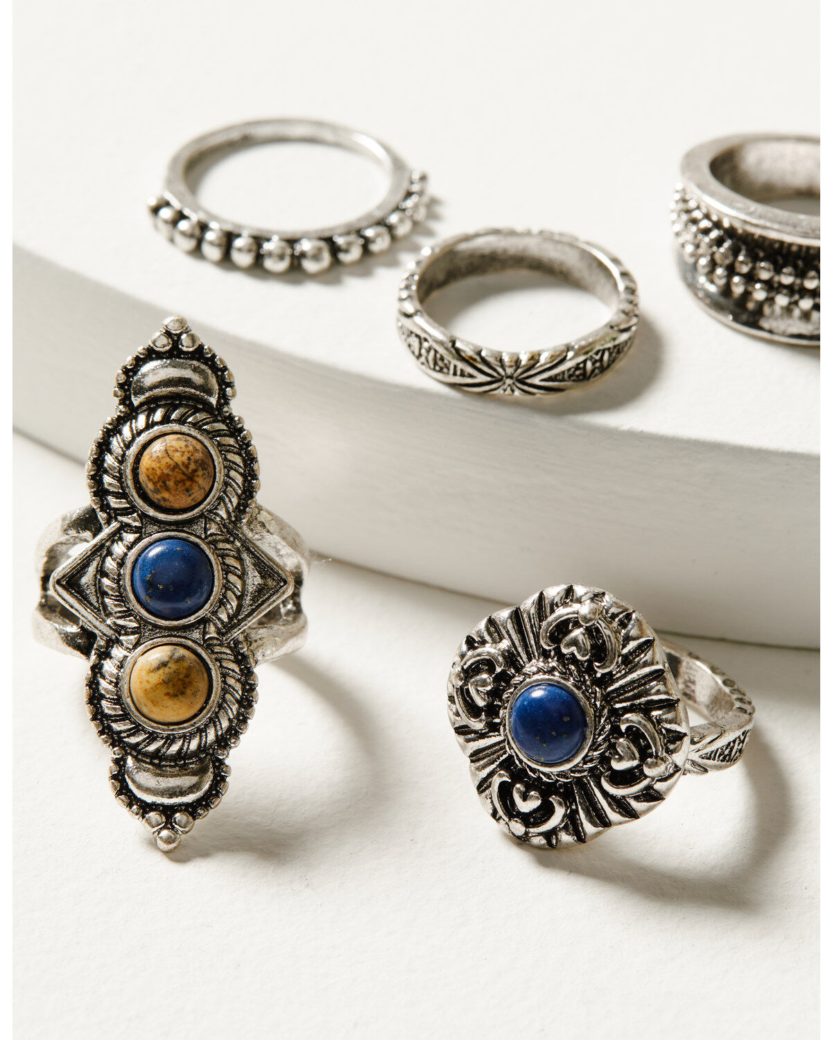Image #2 - Shyanne Women's Monument Valley 5-Piece Ring Set, Silver, hi-res