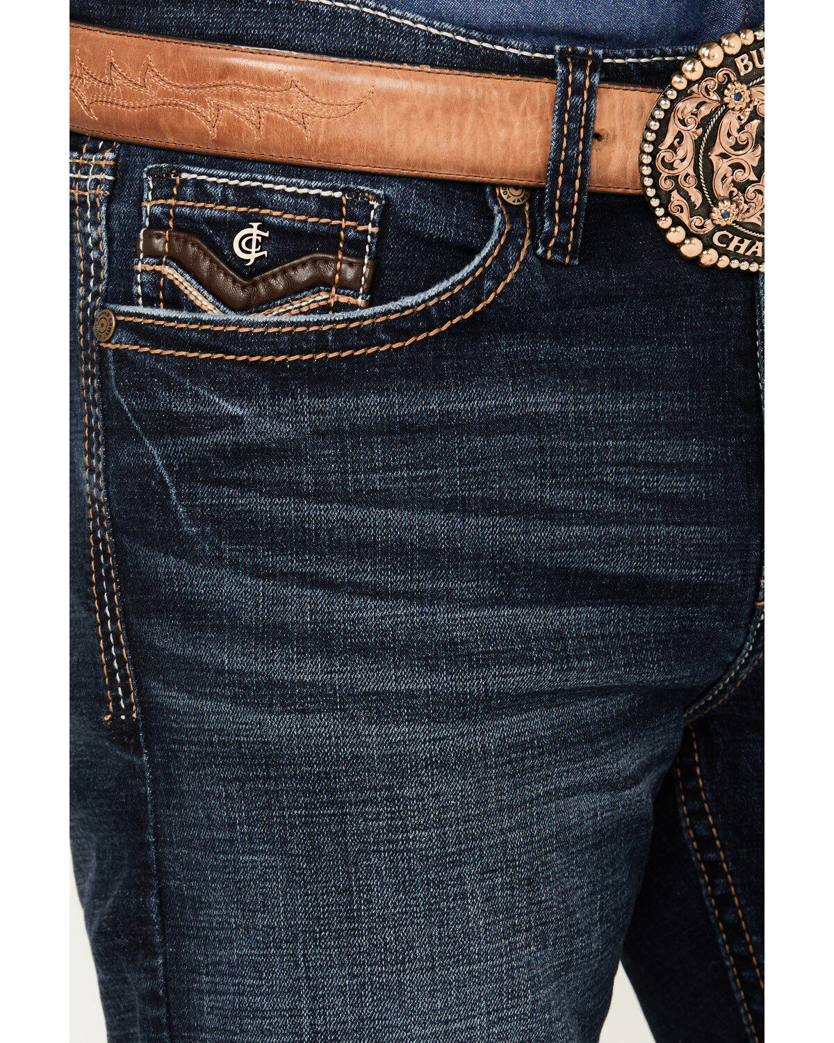 Image #2 - Cody James Men's Palomino Wash Duke Relaxed Bootcut Stretch Denim Jeans, Dark Wash, hi-res