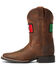 Image #2 - Ariat Boys' Boot Barn Exclusive Orguillo Mexicano II Distressed Western Boot - Broad Square Toe, Brown, hi-res