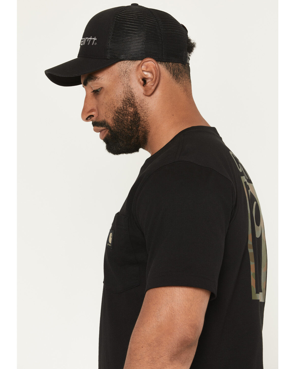 Image #3 - Carhartt Men's Camo Print Logo Relaxed Fit Short Sleeve Pocket T-Shirt, Black, hi-res