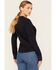 Image #4 - Lucky Brand Workwear Women's Ribbed Trim Long Sleeve Shirt, Navy, hi-res