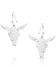 Image #2 - Montana Silversmiths Women's Chiseled Steer Head Earrings, Turquoise, hi-res