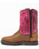 Image #3 - Shyanne Infant Girls' Lil Lainie Western Boots - Round Toe, Brown/pink, hi-res