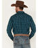 Image #4 - Moonshine Spirit&reg; Men's Bayou Plaid Print Long Sleeve Western Snap Shirt, Teal, hi-res