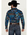 Image #4 - RANK 45&reg; Men's Zavallo Southwestern Patchwork Long Sleeve Button-Down Stretch Western Shirt, Teal, hi-res
