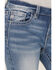 Image #2 - Miss Me Girls' Medium Wash Fleur de Lis Pocket Flare Stretch Denim Jeans , Blue, hi-res