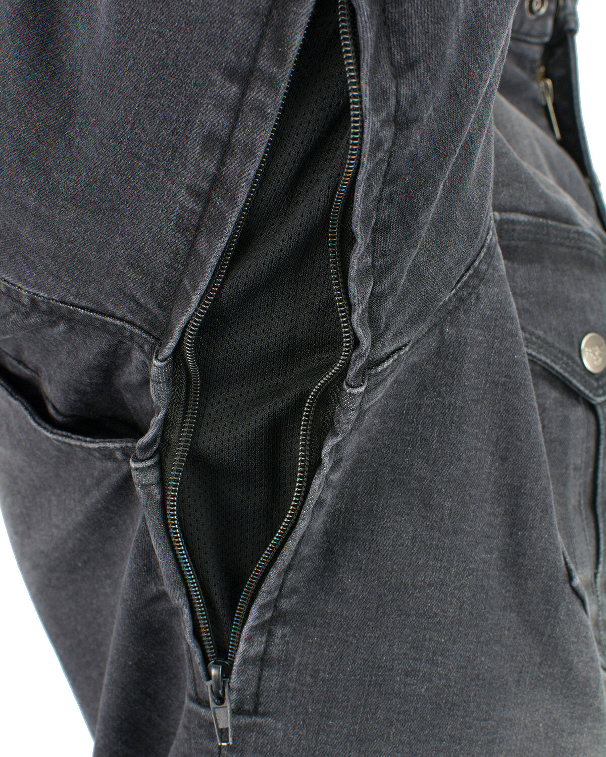 Image #4 - Milwaukee Performance Men's Denim Biker Shirt, Black, hi-res