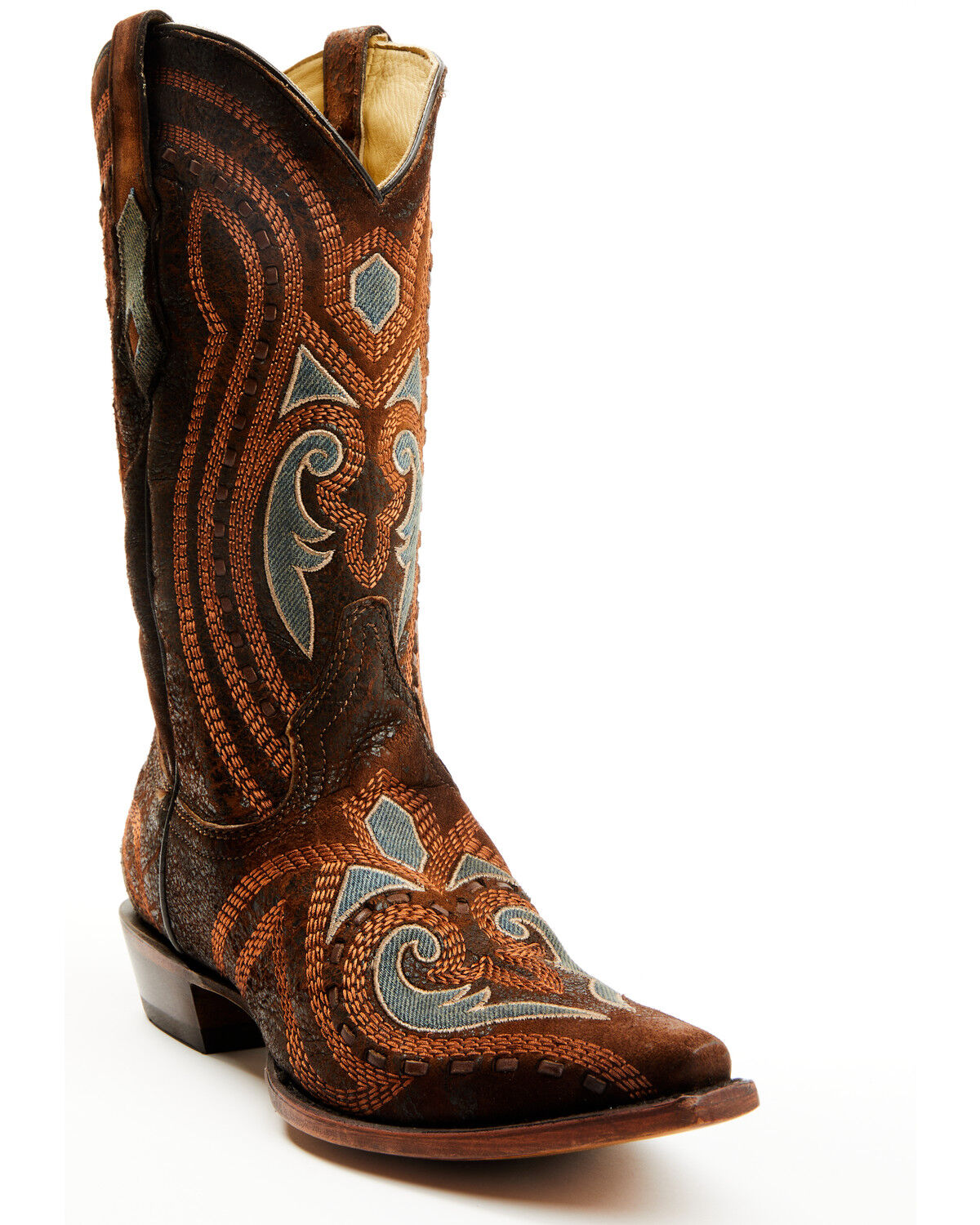 Corral Men's Overlay And Embroidered Western Boots - Snip Toe, Brown, hi-res