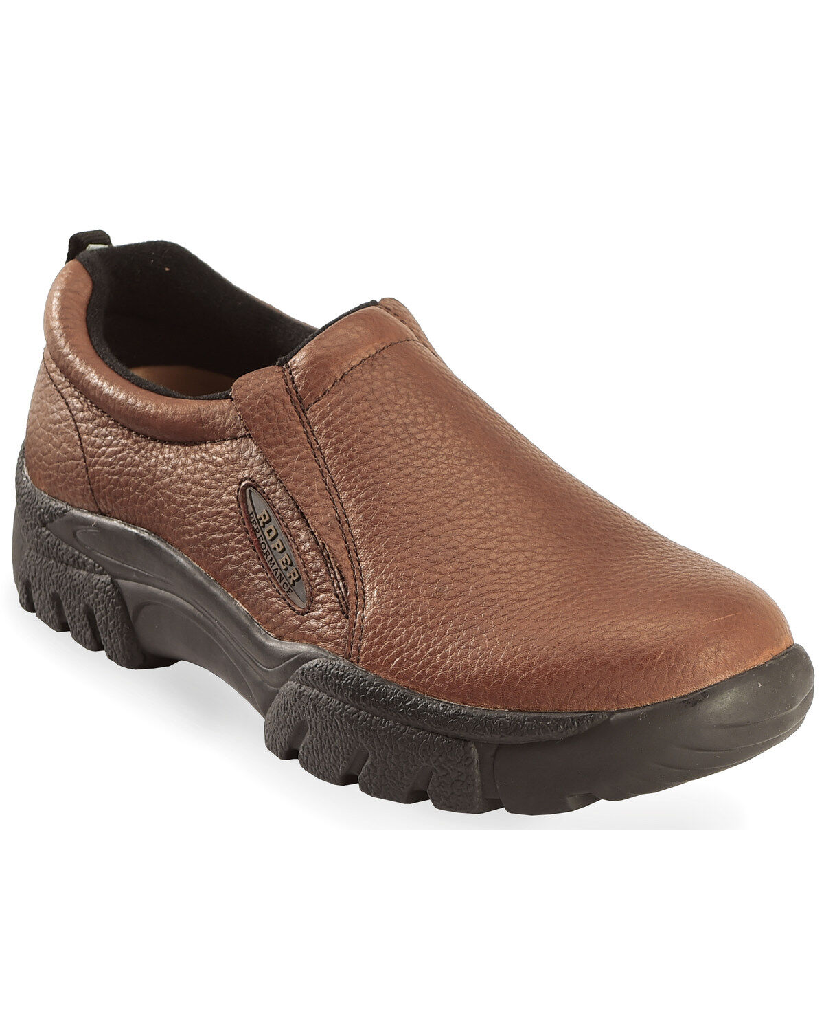Roper Performance Slip-On Casual Shoes - Wide, Brown, hi-res