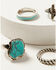 Image #2 - Shyanne Women's Cactus Flower Turquoise Stone Ring Set - 4-Piece, Silver, hi-res