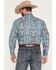 Image #4 - Stetson Men's Paisley Print Long Sleeve Snap Western Shirt, Blue, hi-res