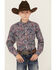 Image #1 - Cinch Boys' Paisley Print Long Sleeve Button-Down Western Shirt, Grey, hi-res