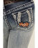 Image #4 - Grace in LA Girls' Light Wash Horseshoe Floral Bootcut Denim Jeans , Light Wash, hi-res