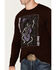 Image #3 - Moonshine Spirit&reg; Men's Skully Graphic Long Sleeve T-Shirt, Burgundy, hi-res