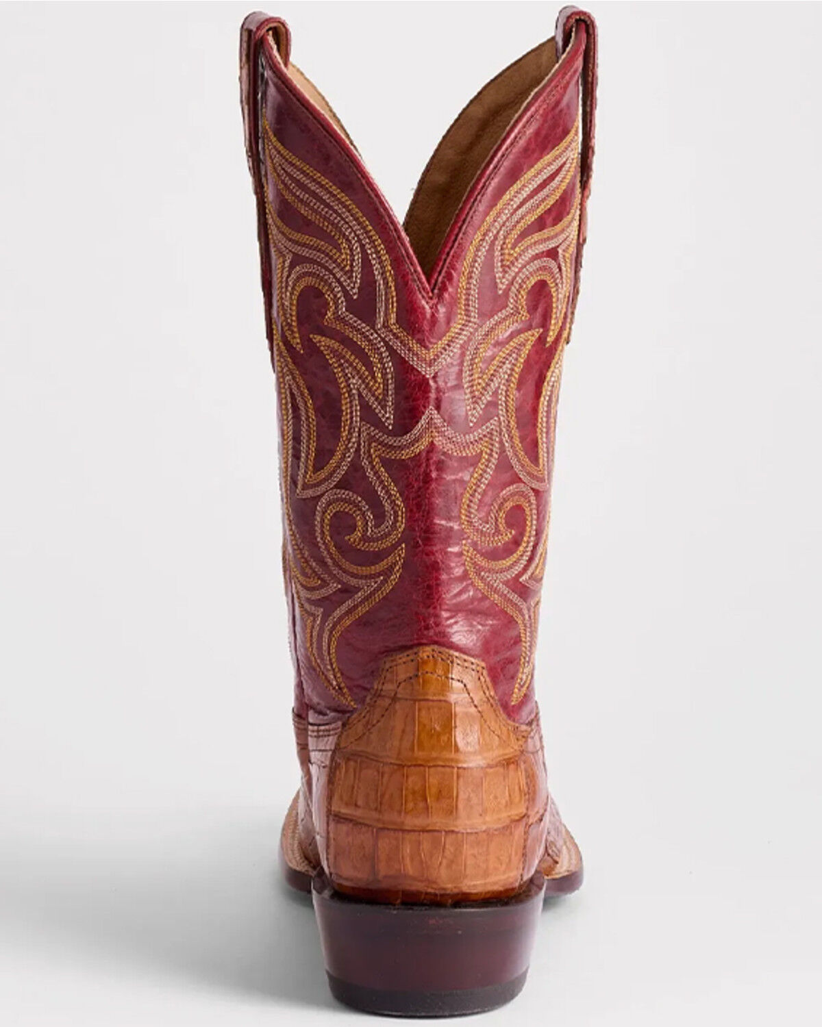 Image #4 - Lucchese Men's Hendrik Exotic Caiman Western Boots - Broad Square Toe, Cognac, hi-res