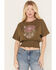 Image #2 - Cleo + Wolf Women's Boxy Short Sleeve Graphic Tee, Olive, hi-res