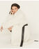 Image #1 - Fornia Women's Leather Tie Faux Fur Coat, White, hi-res