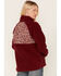 Image #4 - Cleo + Wolf Women's Sherpa Half Button Pullover, Burgundy, hi-res