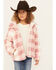 Image #1 - Urban Republic Little Girls' Plaid Print Snap Shacket , Pink, hi-res