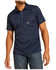 Image #1 - Ariat Men's Rebar Foreman Short Sleeve Polo , Dark Medium Wash, hi-res