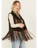 Image #2 - Cripple Creek Women's Open Front Fringe Vest , Dark Brown, hi-res