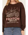 Image #3 - Cleo + Wolf Women's Embellished Sleeve Pullover Sweatshirt, Brown, hi-res