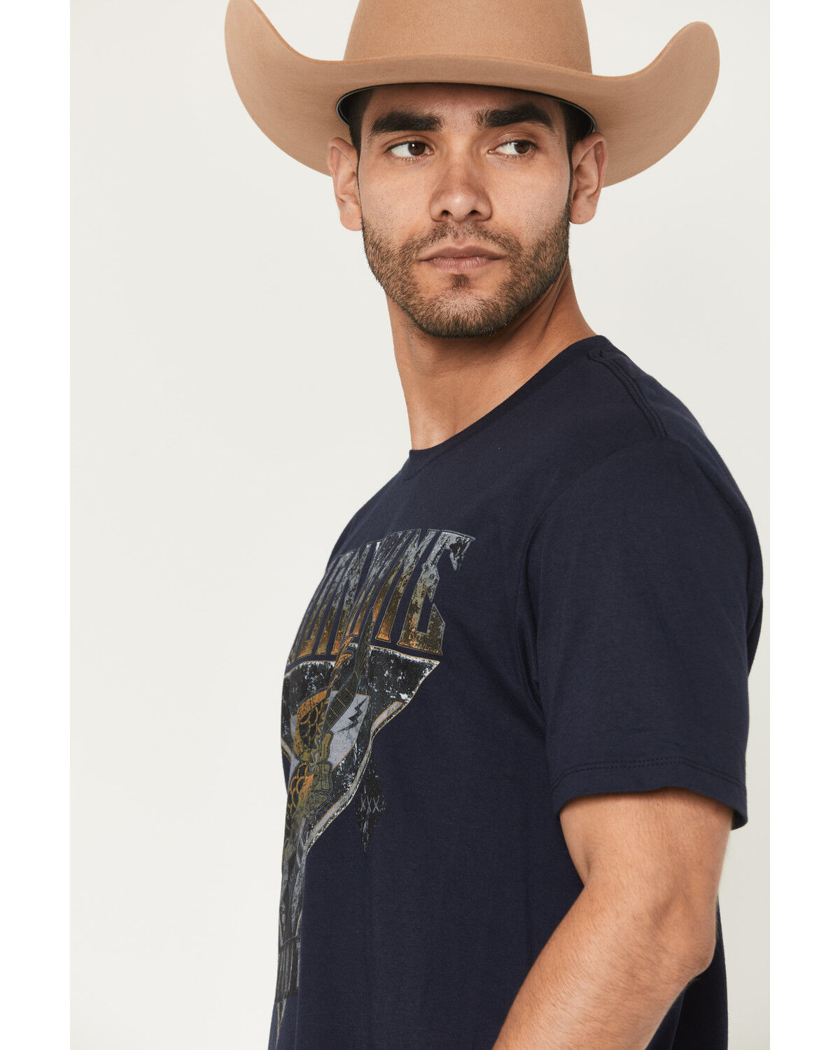 Image #2 - Moonshine Spirit&reg; Men's R and R Eagle Short Sleeve Graphic T-Shirt, Navy, hi-res