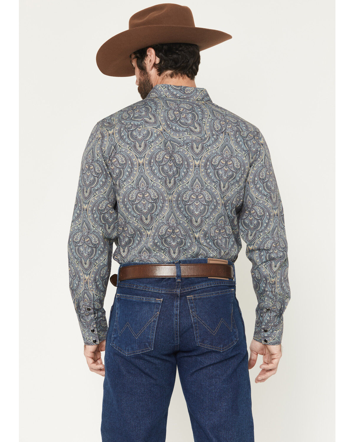 Image #4 - Gibson Trading Co Men's Paisley Power Paisley Print Long Sleeve Snap Western Shirt, Multi, hi-res