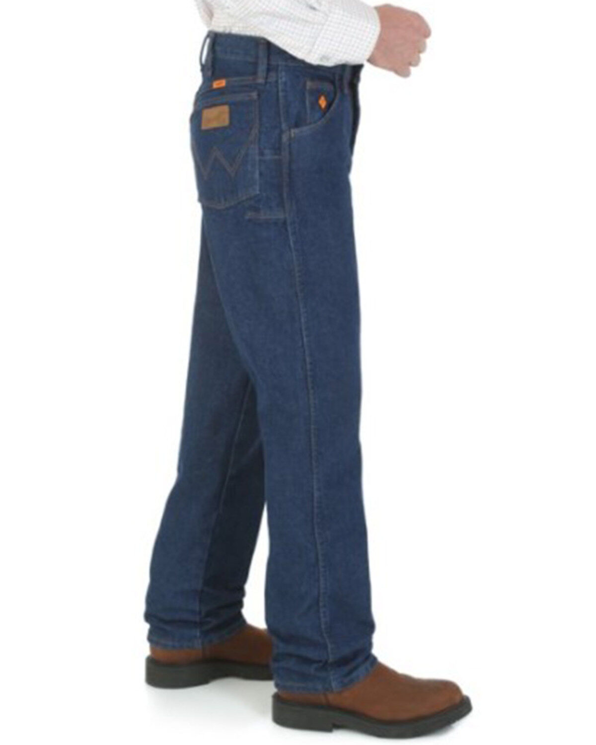 Image #3 - Wrangler Men's FR Relaxed Fit Work Jeans - Big, Blue, hi-res