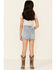 Image #2 - Rock & Roll Denim Girls' Light Wash Seamed Front Denim Skirt, Blue, hi-res