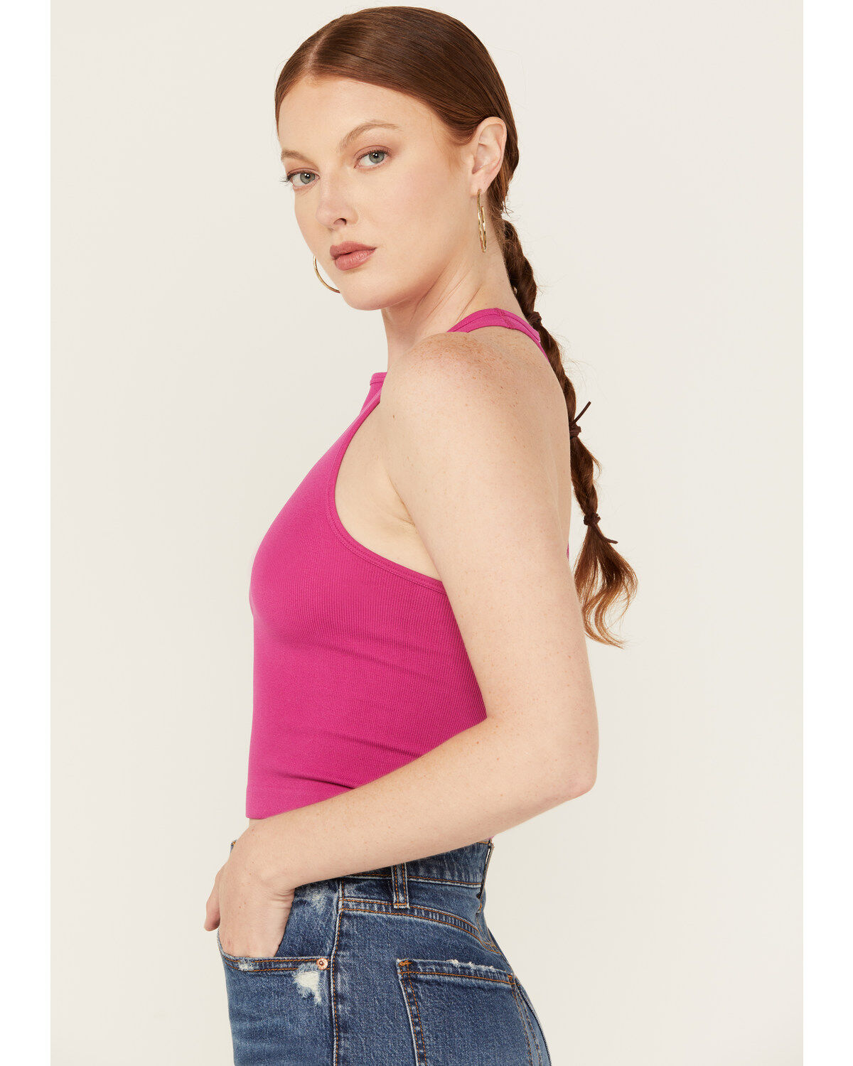 Image #2 - Free People Women's Hayley Racerback Brami, Fuchsia, hi-res