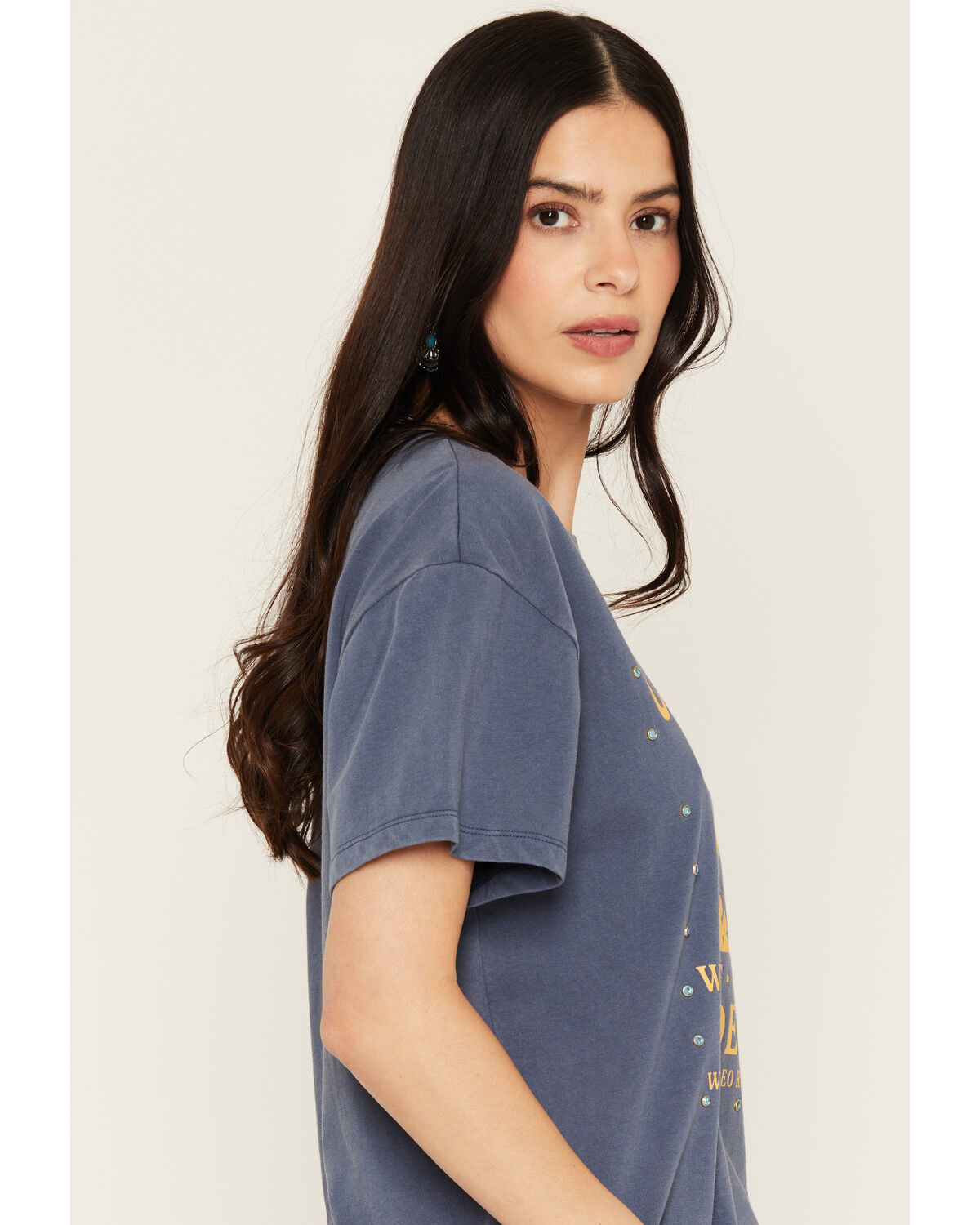 Image #2 - Blue Life Women's Cheyenne Rodeo Short Sleeve Graphic Tee, Navy, hi-res
