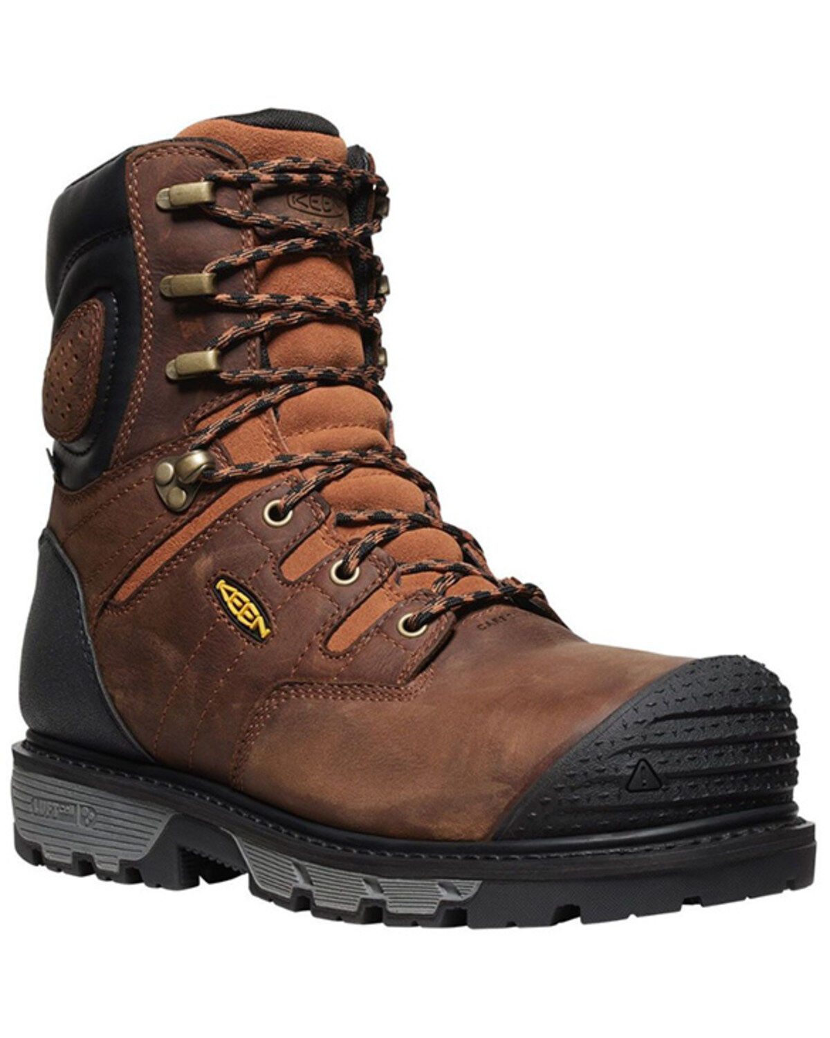 Image #1 - Keen Men's 8" Camden Insulated Waterproof Work Boots - Carbon Fiber Toe, Brown, hi-res