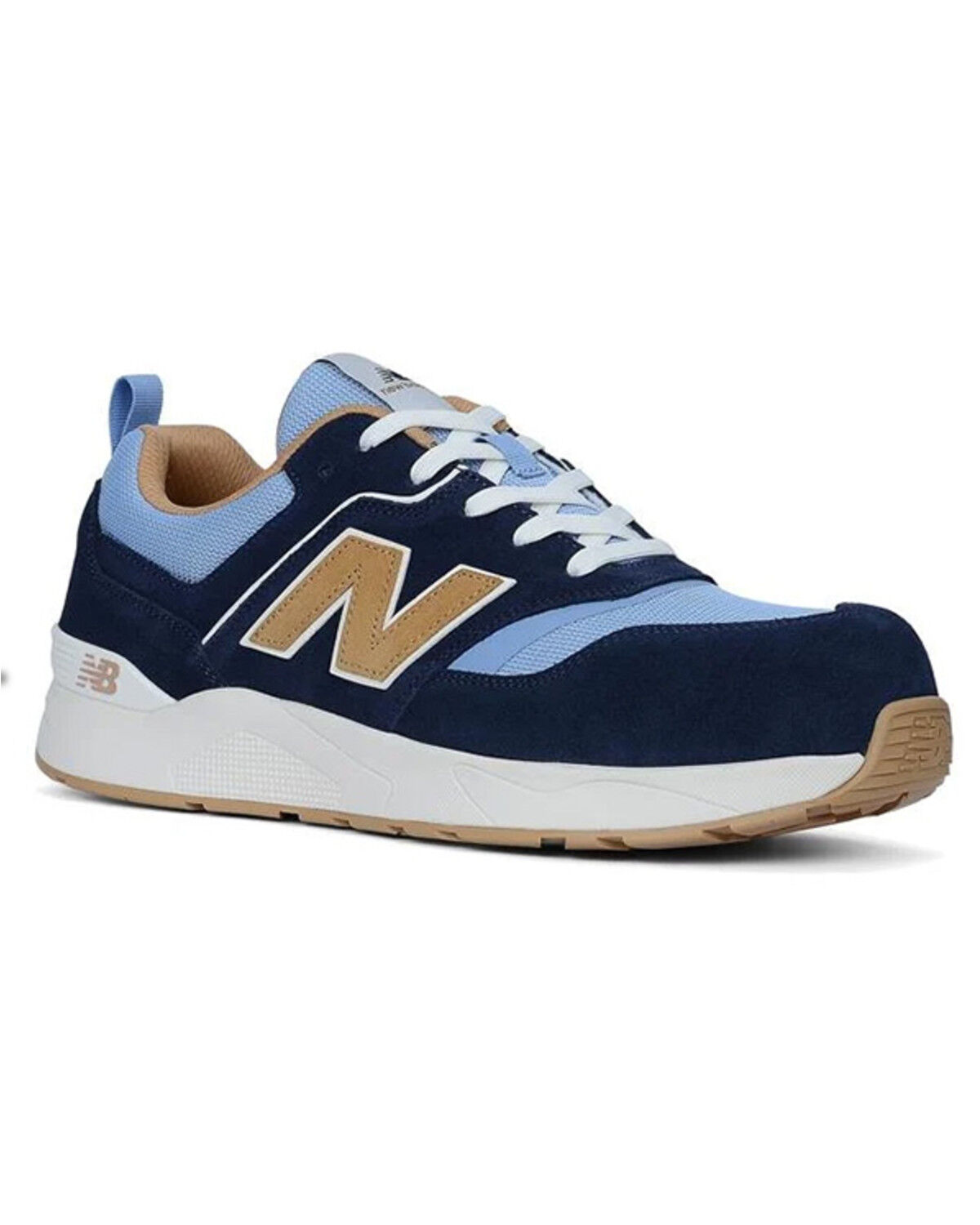 New Balance Men's Elite Lite Work Shoes - Composite Toe, Brown/blue, hi-res