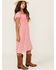 Image #3 - Trixxi Girls' Smocked Puff Sleeve Dress, Pink, hi-res