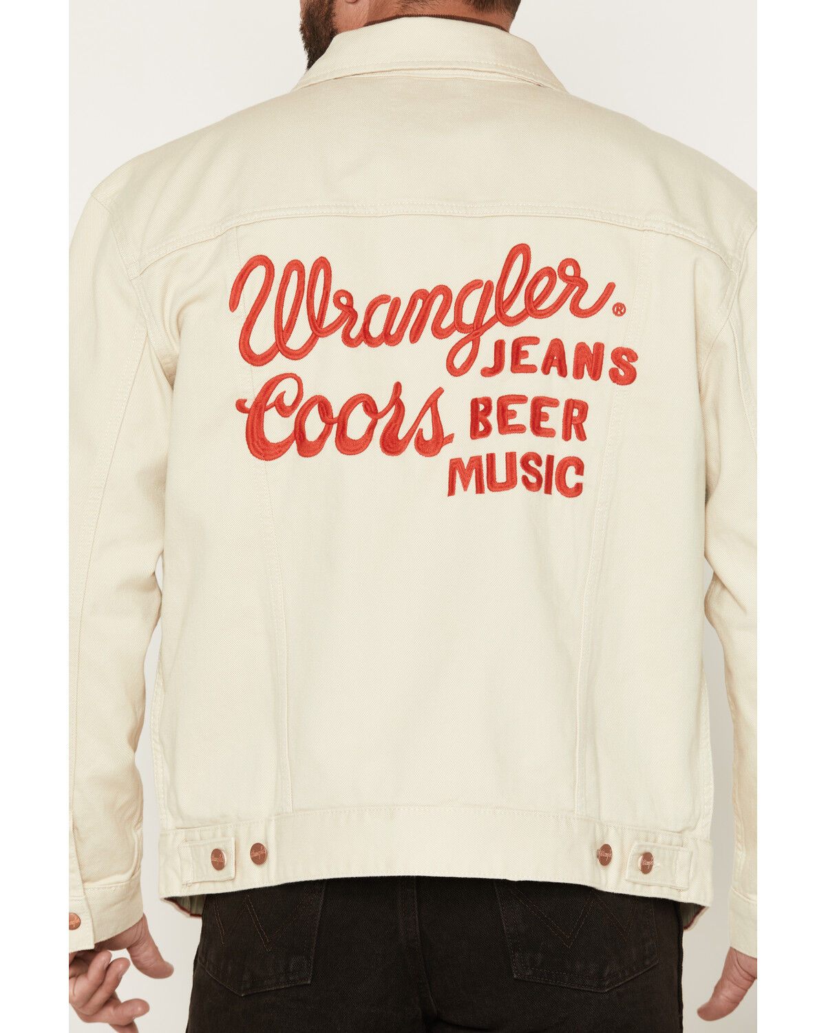 Image #3 - Wrangler X Coors Men's Logo Embroidered Button-Down Jacket, Cream, hi-res