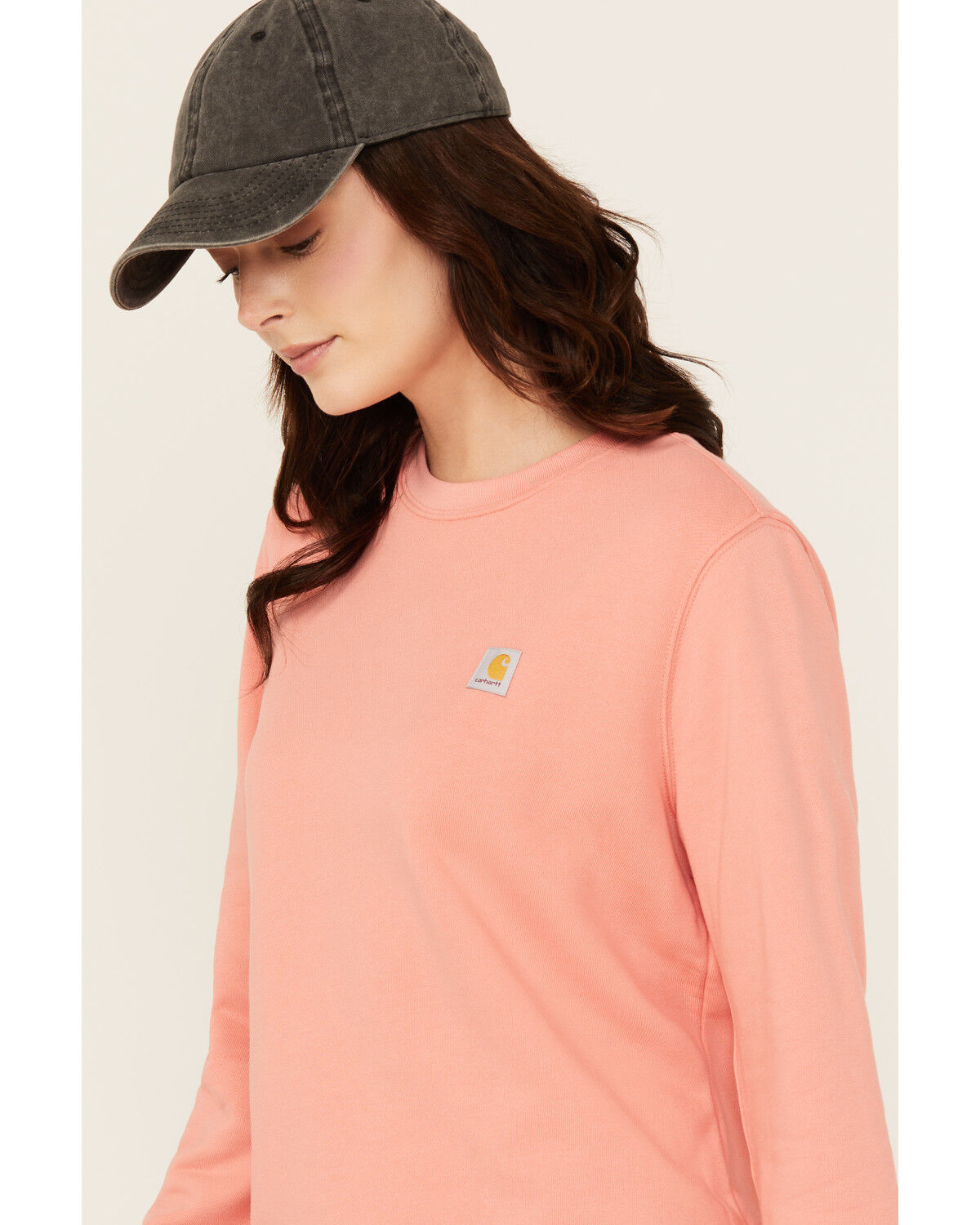 Image #2 - Carhartt Women's Tencel&trade; Fiber Series Relaxed Fit Sweatshirt, Coral, hi-res