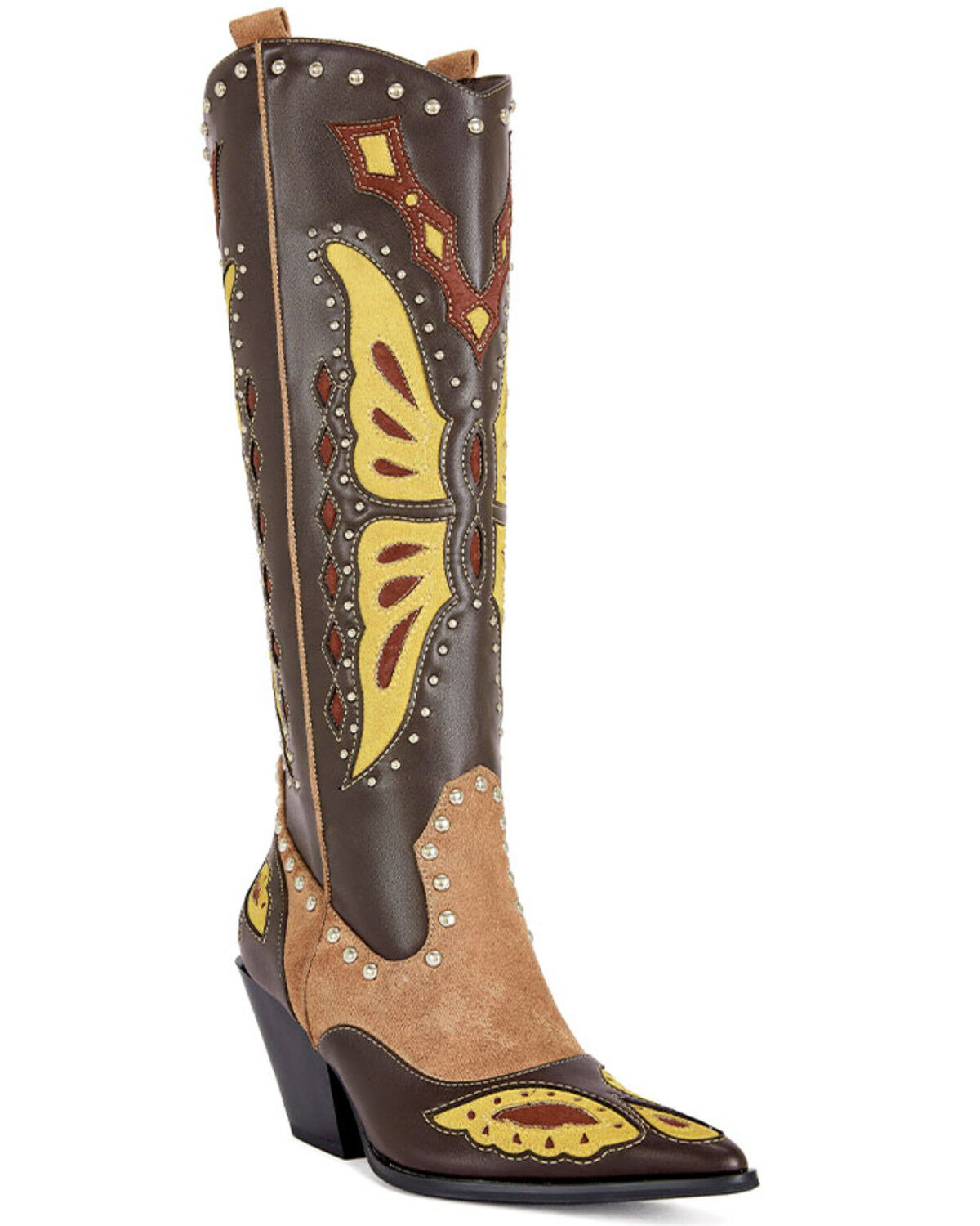 Image #1 - Azalea Wang Women's Flutter Tall Fashion Boots - Round Toe, Brown, hi-res