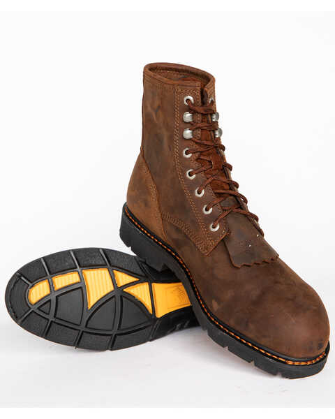 Image #5 - Cody James® Comp Toe Waterproof Kiltie Work Boots , Brown, hi-res