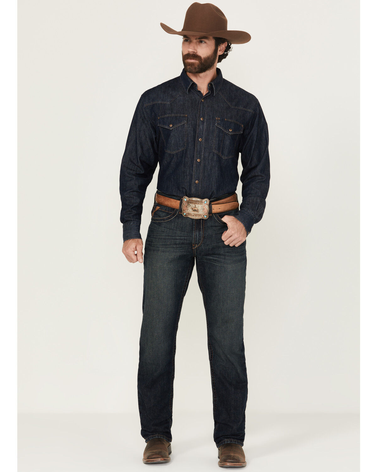 Ariat Men's M2 Relaxed Dusty Road Jeans, Denim, hi-res