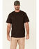 Image #1 - Hawx Men's Solid Dark Brown Forge Short Sleeve Work Pocket T-Shirt - Tall , Dark Brown, hi-res