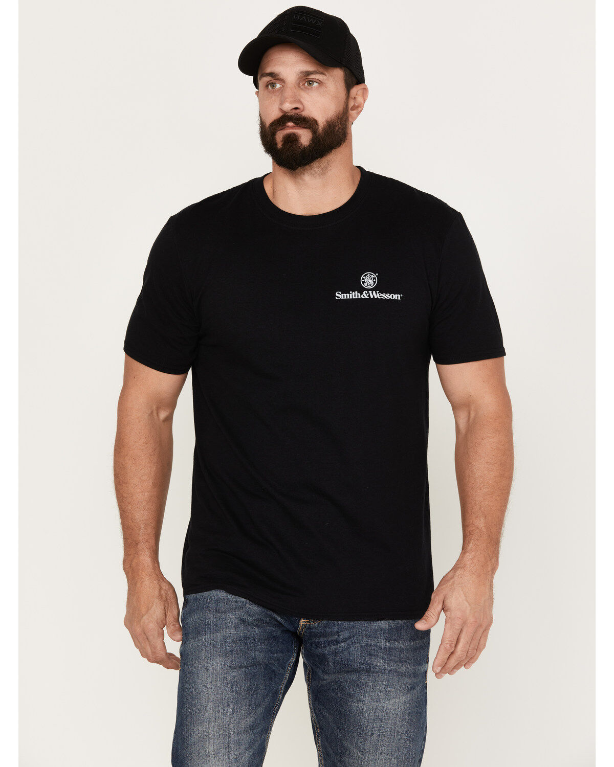Smith & Wesson Men's Original Trademark Short Sleeve Graphic T-Shirt, Black, hi-res