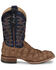 Image #2 - Justin Men's Ocean Front Exotic Pirarucu Western Boots - Broad Square Toe , Tan, hi-res