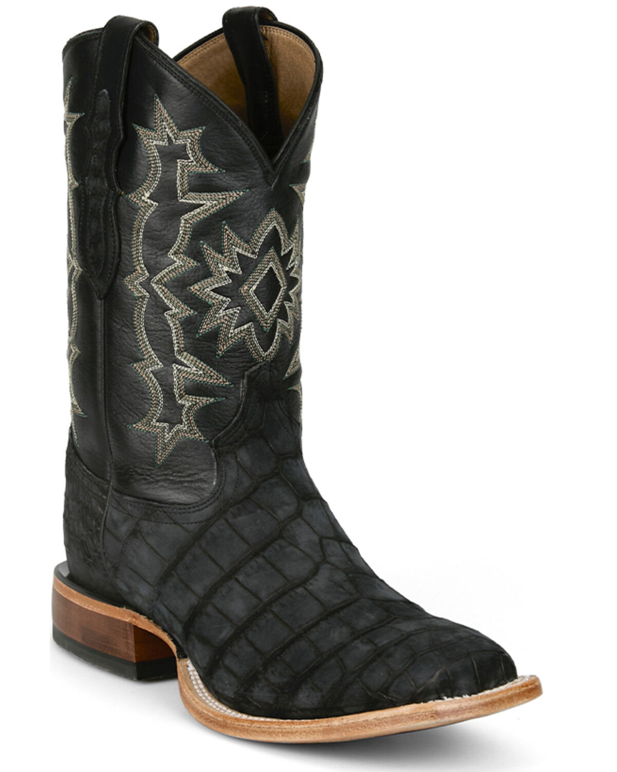 Tony Lama Men's Exotic Alligator Miguel Western Boots - Broad Square Toe, Black, hi-res