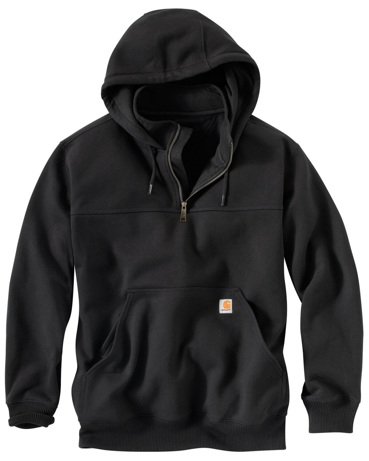 Image #1 - Carhartt Men's Rain Defender Paxton Hooded Zip Work Sweatshirt, Black, hi-res