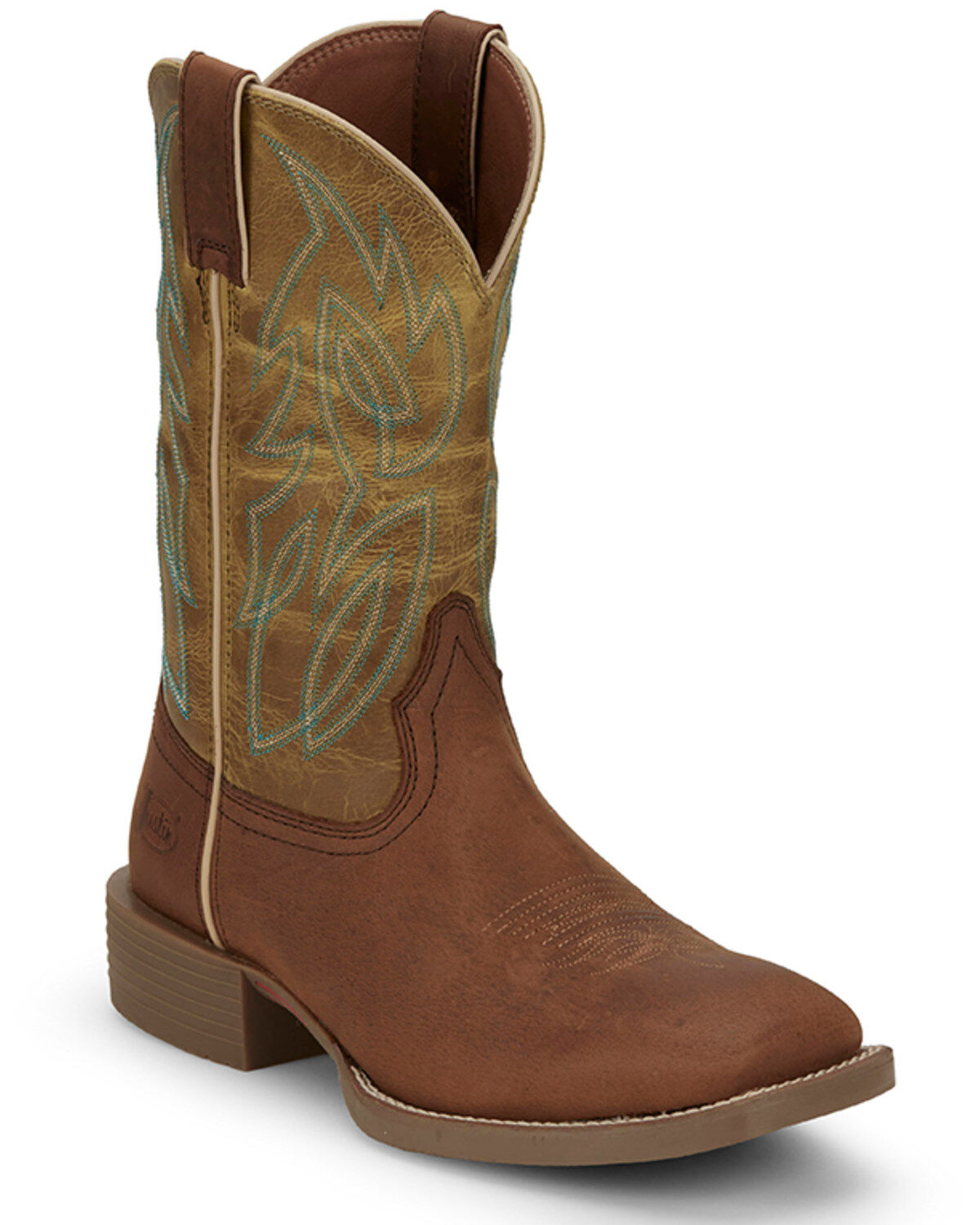 Image #1 - Justin Men's 11" Stampede Canter Western Boots - Broad Square Toe, Brown, hi-res
